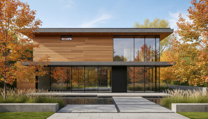 Modern Minimalist Home Exterior Design, Luxury Dream House Plan, Contemporary Home Front view, Modern House Design. Two Story