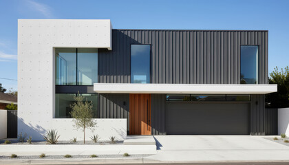 Modern Minimalist Home Exterior Design, Luxury Dream House Plan, Contemporary Home Front view, Modern House Design. Two Story