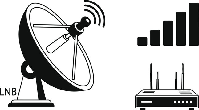 Satellite internet connection diagram