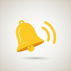 golden bell with red ribbon