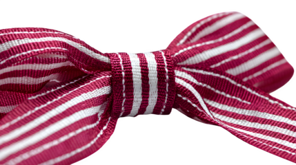 Striped bow tie close-up isolated on transparent background