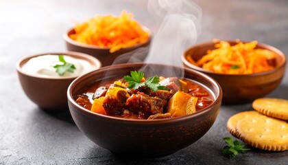 Hearty Beef Stew with Sides - A Comforting Meal.