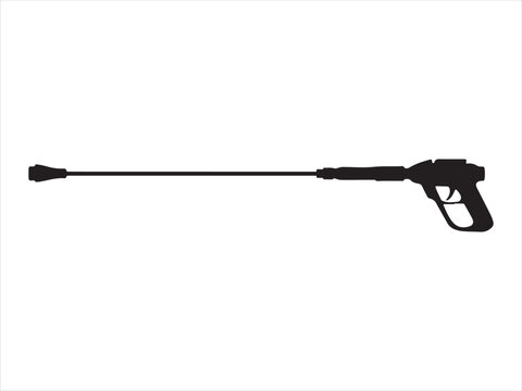 Pressure washing gun silhouette, Silhouette of Car Pressure Washer Gun icon vector illustration