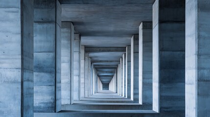Concrete Pillars Under Bridge Perspective Architecture Design