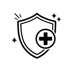 Obraz premium Medical Protection Shield Icon, Health Safety Concept