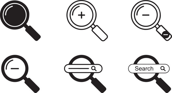 earch icon magnifying glass vector.eps