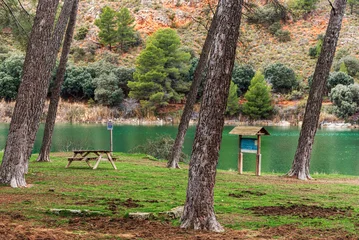 Fototapeten Naturpark Picnic area at Laguna Salvadora in Lagunas de Ruidera Natural Park, Spain  © M. Perfectti