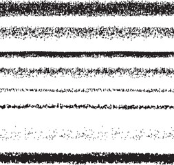 set of black and white Brush strokes painting on canvas