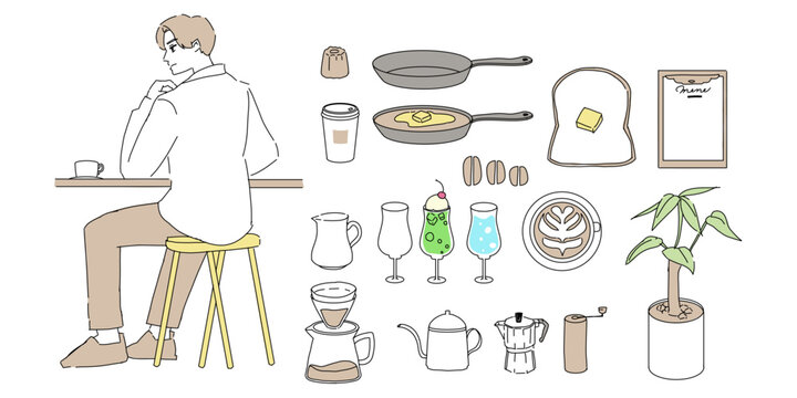 おしゃれなカフェの素材アイテム