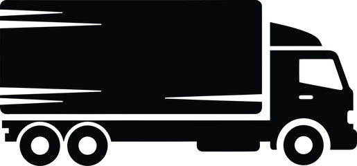 Fototapeta premium Truck with trailer on road vector illustration