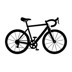 Fototapeta premium cyclist on road bike icon silhouette illustration for sports and fitness design
