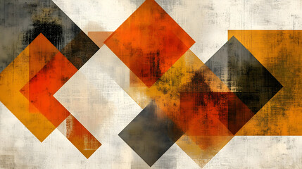 Abstract Geometric Orange and Gray Illustration