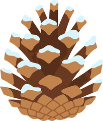 Snowy Pine Cone Illustration Icon
