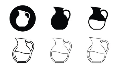 Icon set of pitchers - Vector icon set - Glyph and solid icon set - Icon vector - Flat Design Icon - line icon set