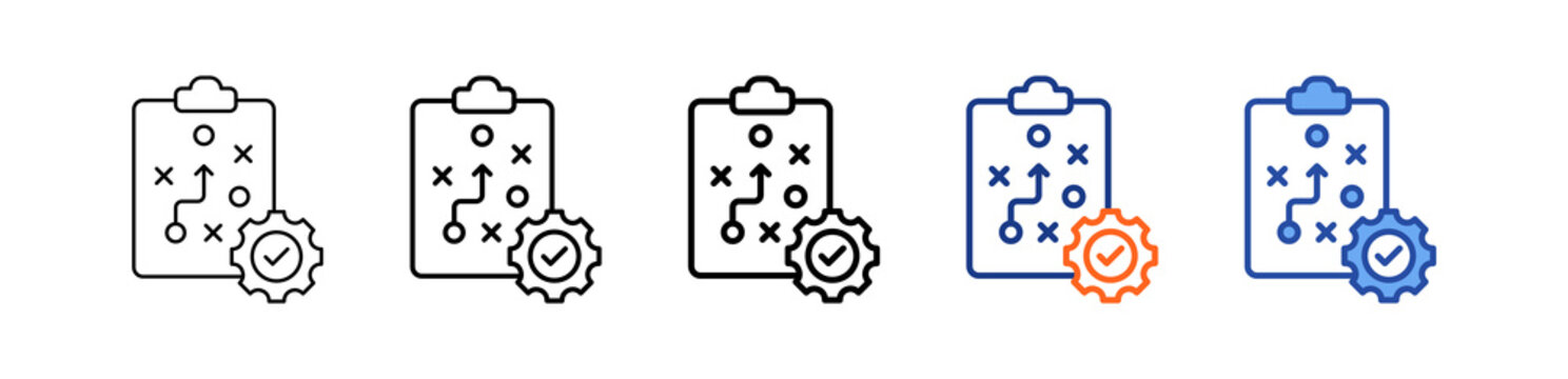 Execution Plan Different Set Vector Icon