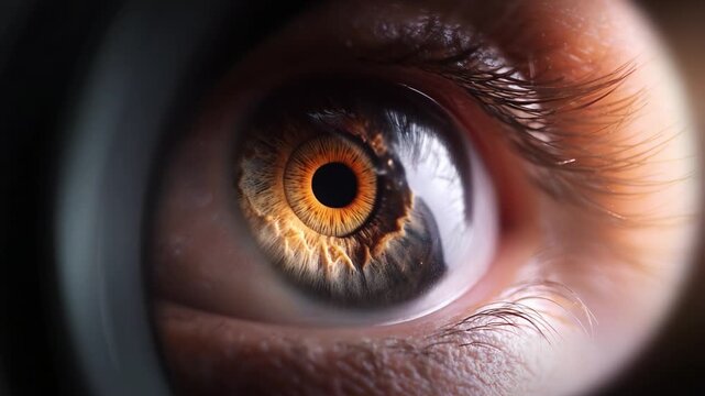 A Close-Up View of an Eye Capturing Intricate Details in Different Lighting Conditions Revealing Spectacular Patterns and Colors in the Iris and Cornea