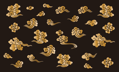 Eastern traditional auspicious cloud illustration design
