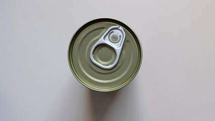 Close up of aluminum can on a top view.​ 