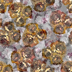Abstract watercolor yellow flower creative  allover design new concept textile design digital creators art design repeating seamless floral pattern design Grey background stock design 