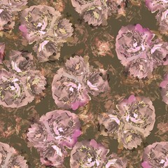 vintage Abstract watercolor flower creative  allover design new concept textile design digital creators art design repeating seamless floral pattern design moka brown colour background stock design 