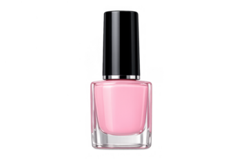 Pink nail polish bottle representing beauty, care, and cosmetics, offering a vibrant gloss for manicure and pedicure