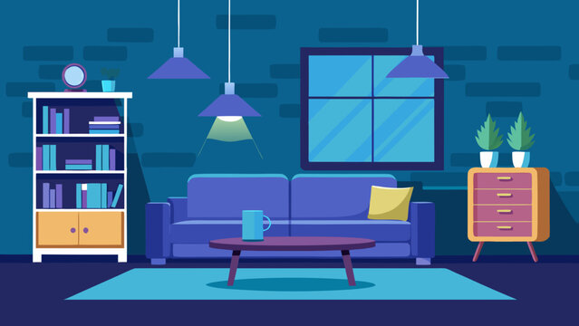 Cozy living room with modern decor Vector