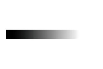 Horizontal black to white gradient bar with fading transparency transition on clear background