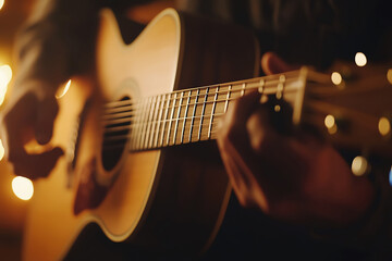 Naklejka premium guitar player, AI generated image