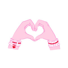Valentine Hands Making Heart Shape Illustration