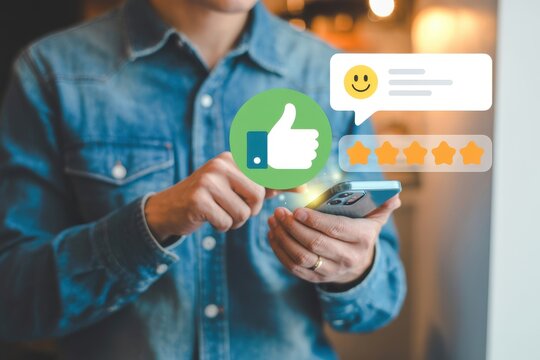 Customer satisfaction with online reviews and five-star rating