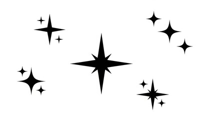Sparkle Stars And Shine Icons Vector Set On White Background