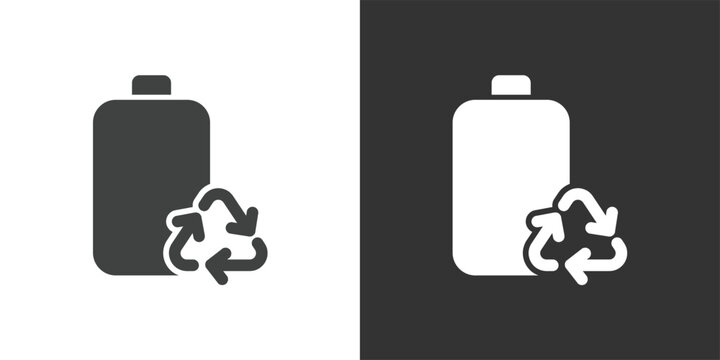 Battery Recycling Symbol icon. Solid glyph series icon