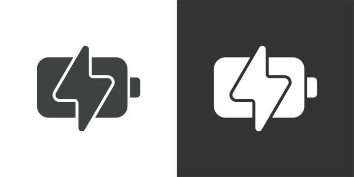 Battery Charging icon. Solid glyph series icon
