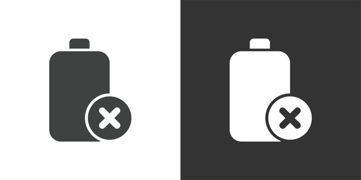 Battery Charging Failed or Rejected icon. Solid glyph series icon