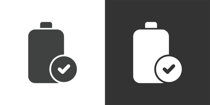 Battery Charged or Good Condition icon. Solid glyph series icon