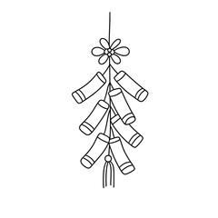 Fototapeta premium Lunar New Year Line Art Clipart