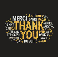 Thank You in Multiple Languages on Black Background 3