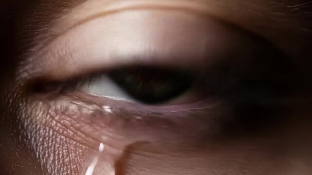 Macro shot of a human eye with a mixture of green and brown iris hues