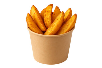 Fast Food Style Potato Wedges Isolated for Menu and Advertising Design