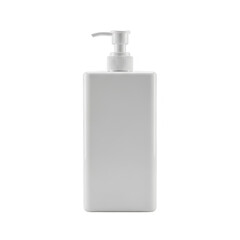 White soap dispenser on white background isolated on transparent background