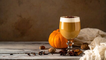 Pumpkin Spice Latte - A Cozy Autumn Beverage Still Life.