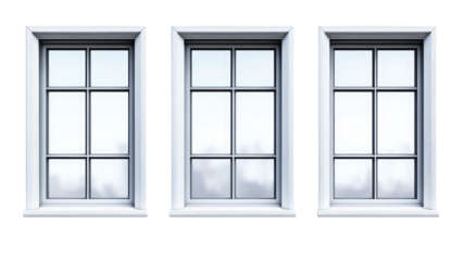 Triple window panes in modern interior design