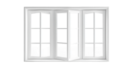 Open casement windows with transparent background