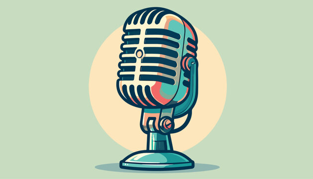 Vintage Microphone Illustration - A Classic Symbol of Voice and Performance.