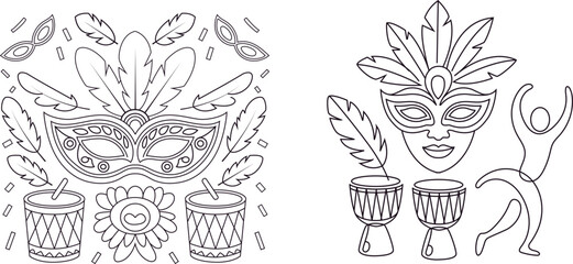 Mardi Gras Carnival Celebration Illustration