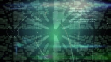 Animation of data processing over casino glass of keyboard - Powered by Adobe