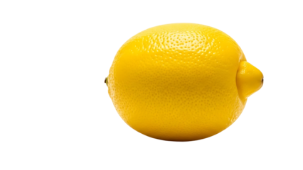 Whole yellow lemon citrus fruit against transparent background