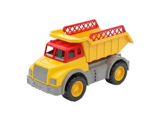 Fototapeta premium Toy dump truck isolated on transparent background