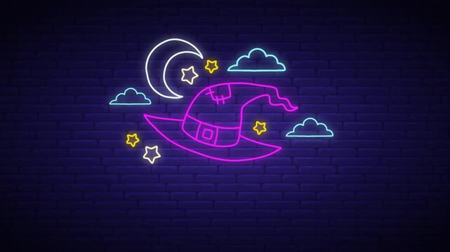 Neon Halloween Twitch Background, Neon Style