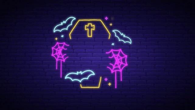Neon Halloween Twitch Background, Neon Style